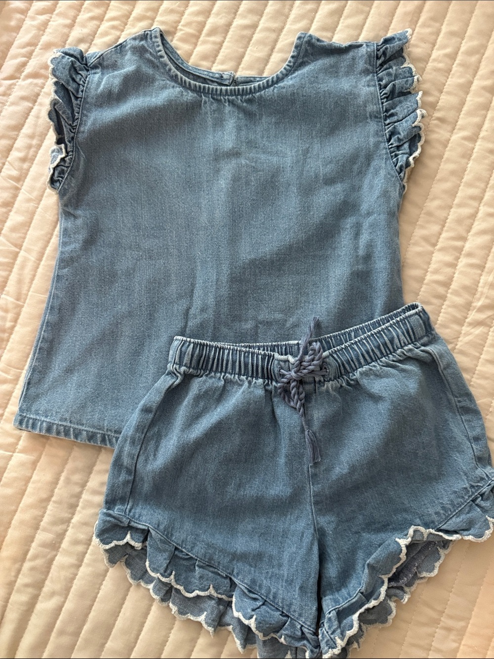 Old Navy Light Blue Denim Ruffle Set - Picture 2 of 5